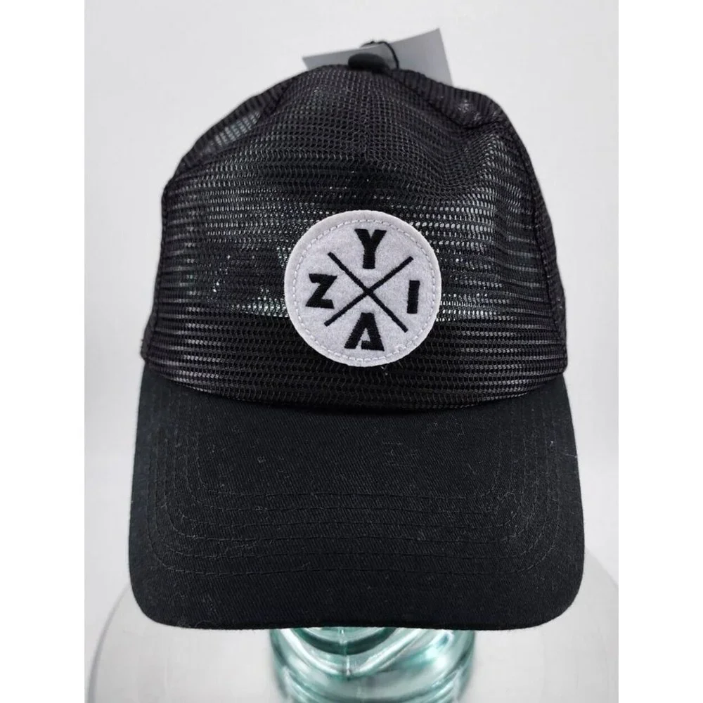 New‎ With Tags ZYIA Active Black Mesh Snapback Trucker Hat Cap Unisex One Size